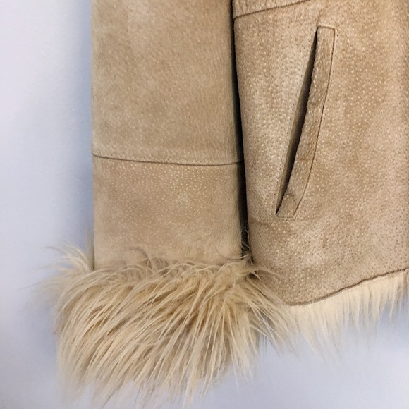 Marvin Richards Vintage Suede Faux Fur Boho Coat - Picture 4 of 7